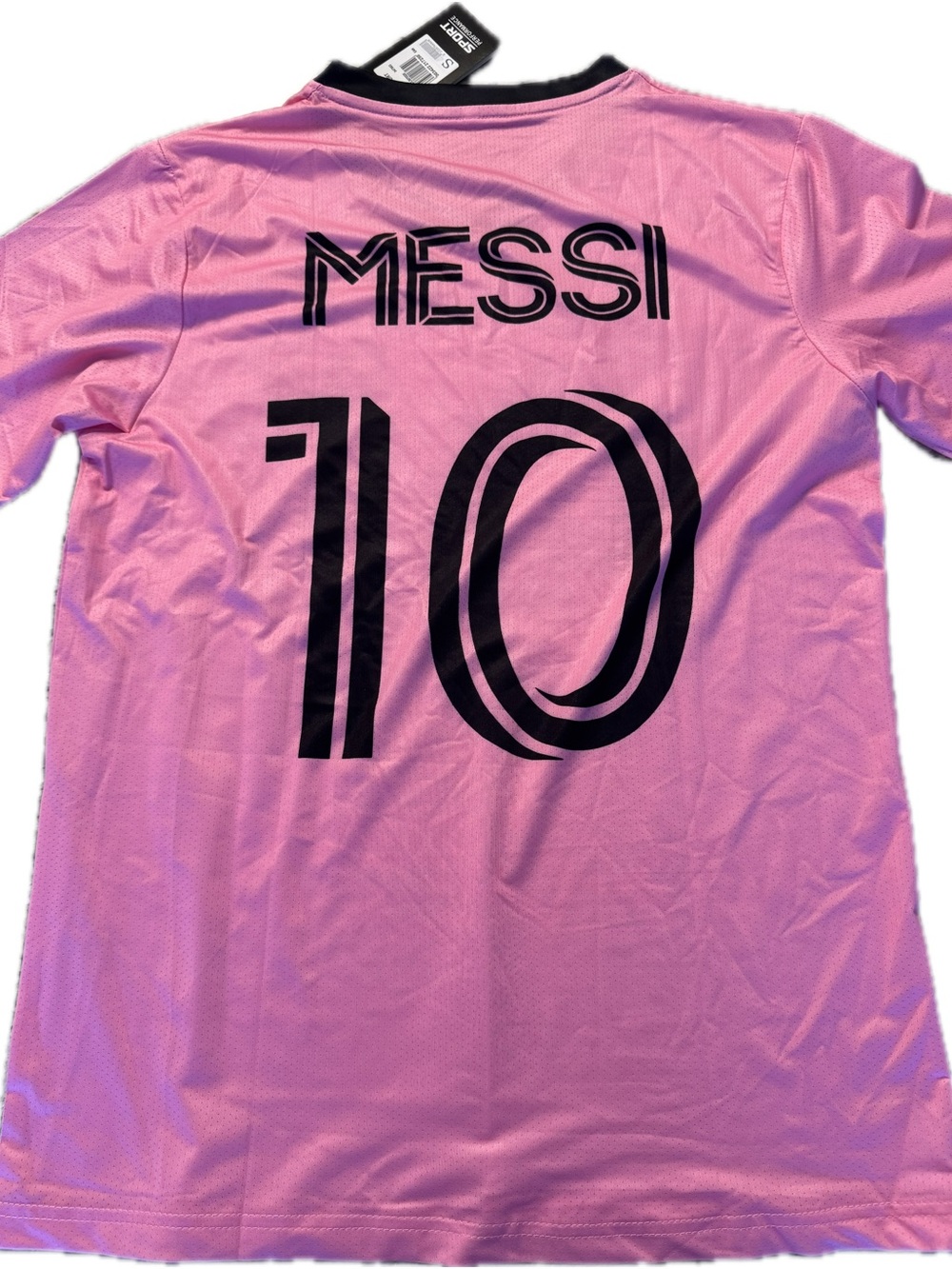Women’s Pink Soccer Jersey with Black '10' size small